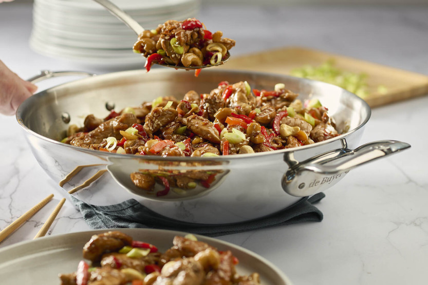 De Buyer Affinity 32 cm 5-lags wok i rustfrit stål