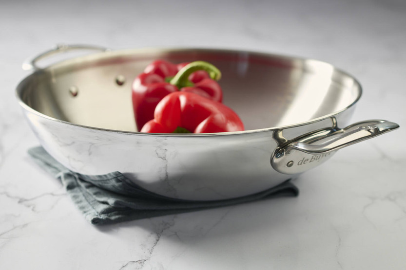 De Buyer Affinity 32 cm 5-lags wok i rustfritt stål