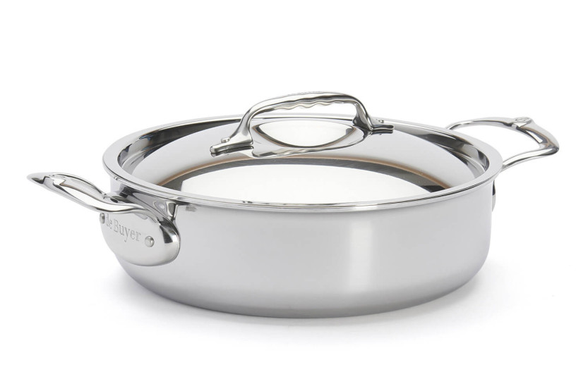De Buyer Affinity 5-lagers sauteuse i rostfritt stål med lock