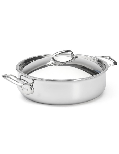 De Buyer Affinity 5-lagers sauteuse i rostfritt stål med lock