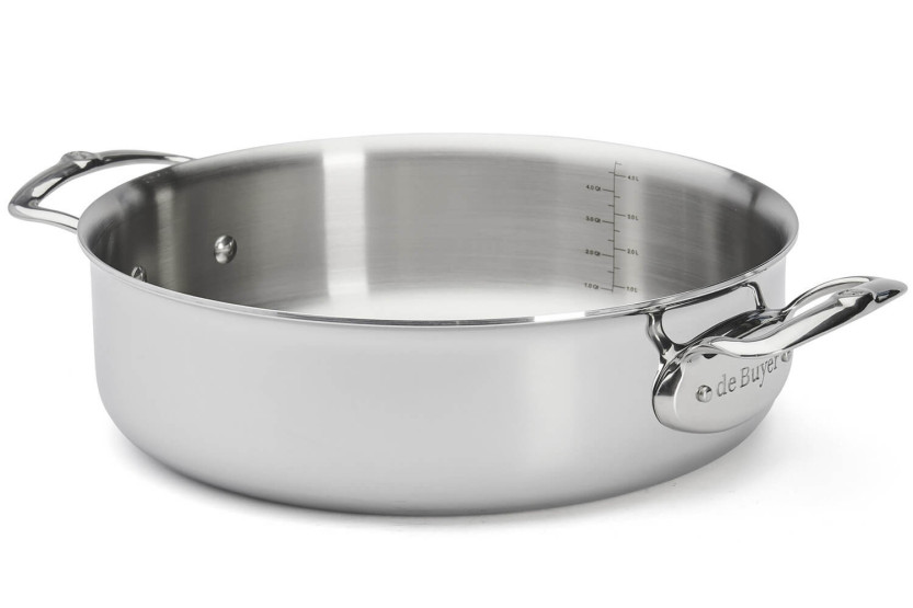 De Buyer Affinity 5-lagers sauteuse i rostfritt stål med lock