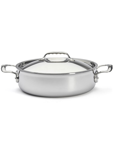 De Buyer Affinity 5-kertainen ruostumattomasta teräksestä valmistettu paistinpannu kannella varustettuna