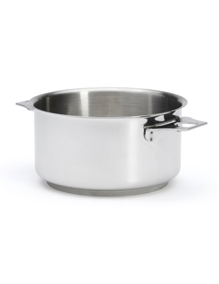 Set of 3 De Buyer Milady Twisty stainless steel saucepans