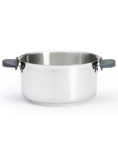 Set om 4 De Buyer Milady Twisty kastruller i rostfritt stål + 1 handtag + 2 handtag