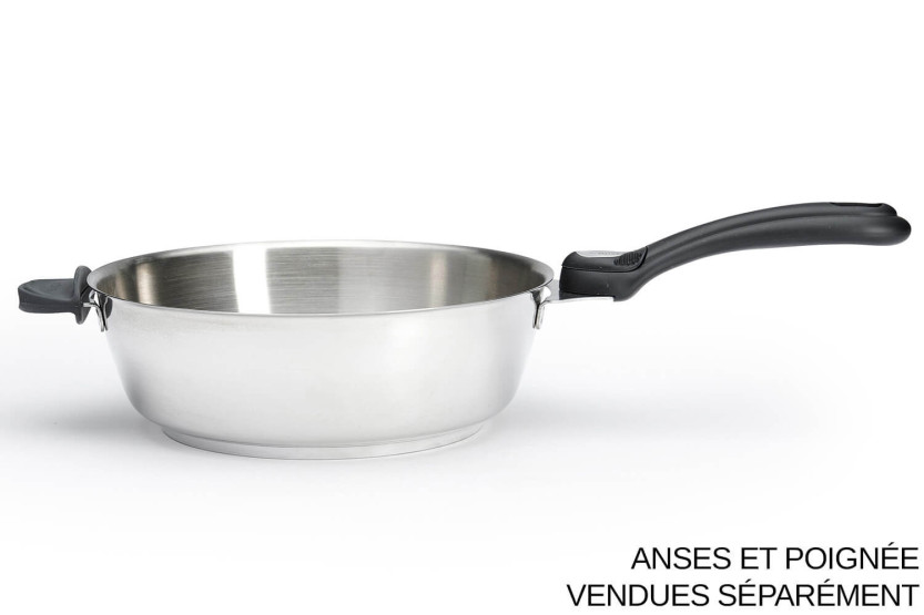 De Buyer Milady Twisty 24cm ruostumattomasta teräksestä valmistettu kupera paistinpannu