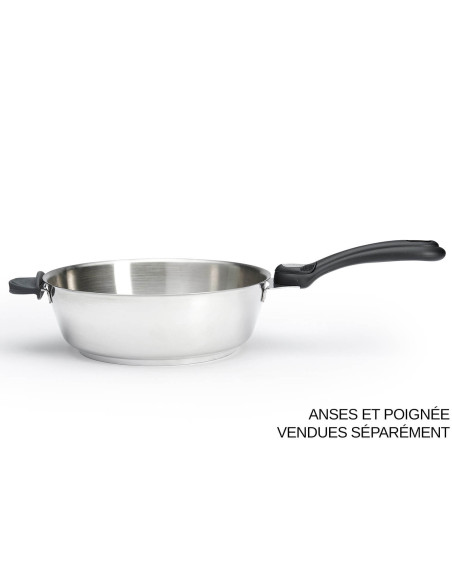 Padella convessa in acciaio inox da 24 cm De Buyer Milady Twisty