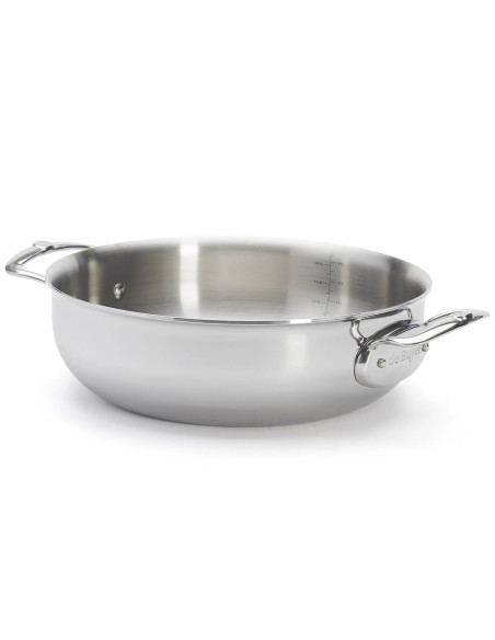 De Buyer Affinity 28 cm 5-lags konveks sauterpanne i rustfritt stål med lokk