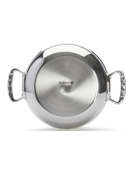 Padella convessa De Buyer Affinity 28 cm a 5 strati in acciaio inox con coperchio