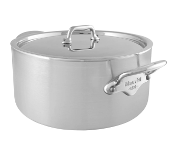 Cacerola de acero inoxidable fundido Mauviel M'Urban4 con tapa de acero inoxidable compatible con inducción