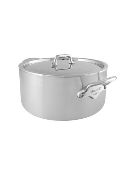 Cacerola de acero inoxidable fundido Mauviel M'Urban4 con tapa de acero inoxidable compatible con inducción