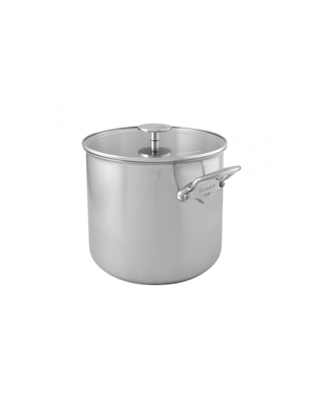Mauviel M'Urban4 panela de indução em aço inoxidável fundido 24cm com tampa de vidro