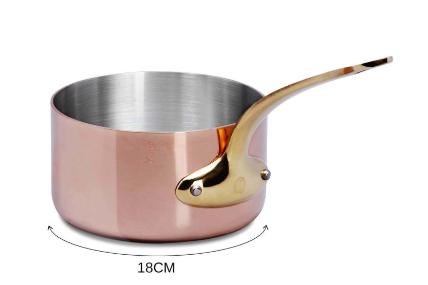 Mauviel M'Héritage 200B panela de cobre em aço inoxidável adequada para todos os queimadores, exceto indução