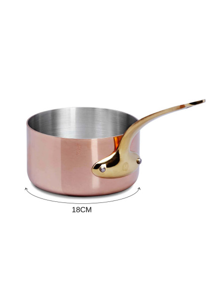 Mauviel M'Héritage 200B panela de cobre em aço inoxidável adequada para todos os queimadores, exceto indução