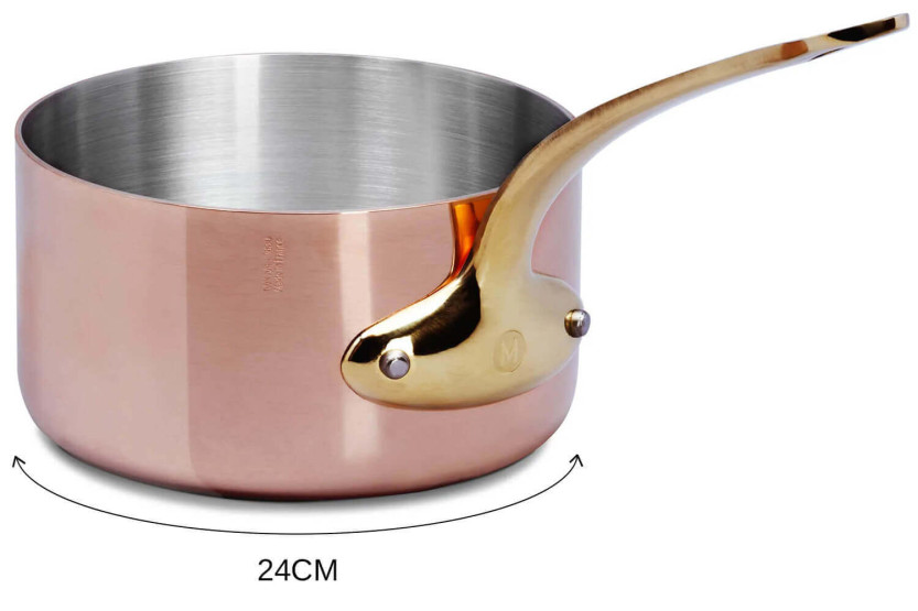 Mauviel M'Héritage 200B panela de cobre em aço inoxidável adequada para todos os queimadores, exceto indução