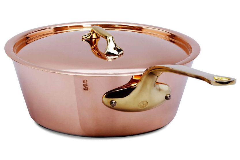 Mauviel M'Héritage 200B tampa em cobre com pega em bronze