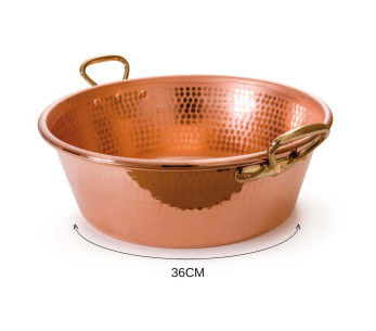 Teglia per marmellata in rame martellato Mauviel M'Passion con montatura in bronzo