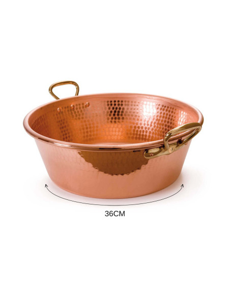 Marmita de cobre martelado Mauviel M'Passion com fixações de bronze