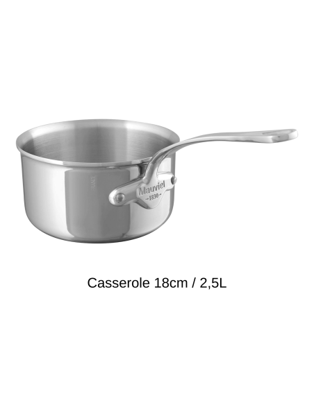 Set di 3 pentole Mauviel M'Cook interamente in acciaio inox con manico fisso compatibile con l'induzione