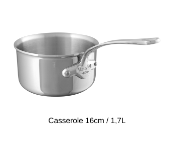 Sett med 3 Mauviel M'Cook-kasseroller i rustfritt stål med fast induksjonskompatibelt håndtak 2