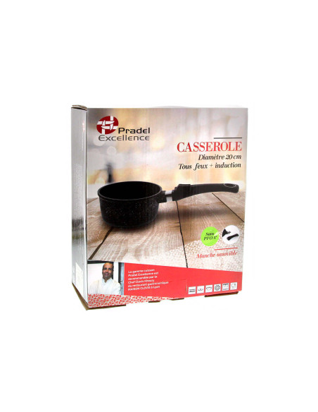 Caçarola de ferro fundido Pradel Excellence Premium 20cm estilo pedra todos os queimadores/indução