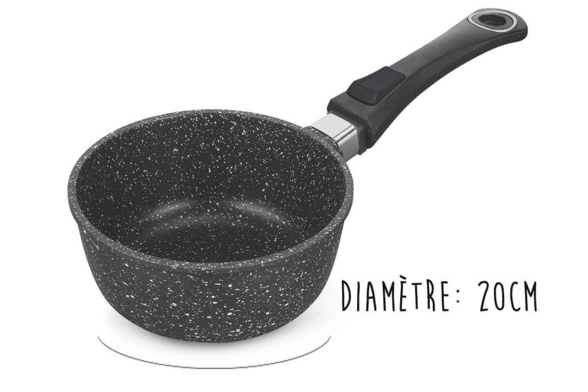 Caçarola de ferro fundido Pradel Excellence Premium 20cm estilo pedra todos os queimadores/indução