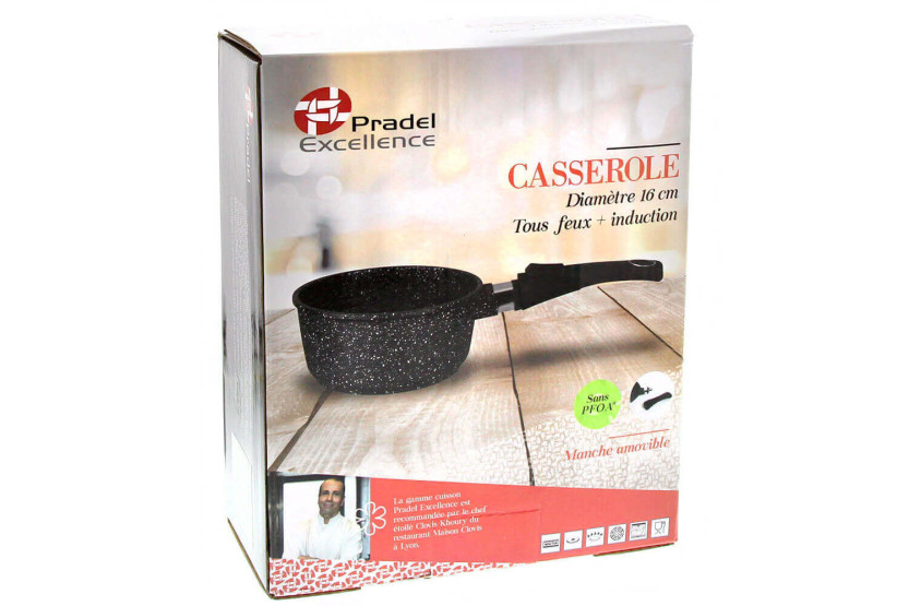 Pradel Excellence Premium 16cm panela de ferro fundido de pedra todos os queimadores/indução