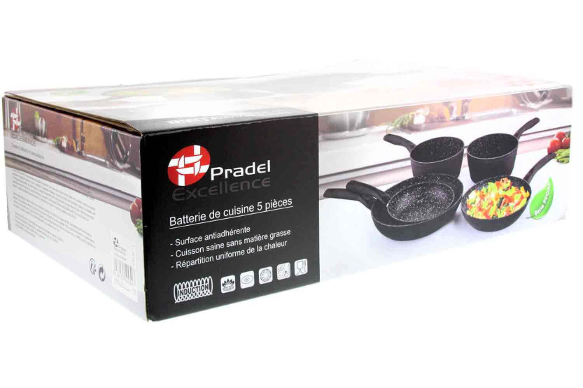 Pradel Excellence 5-delt kokesett i smidd aluminium med alle brennere/induksjon