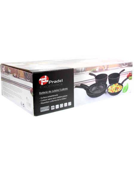 Pradel Excellence batería de cocina de aluminio forjado de 5 piezas todos los fuegos/inducción