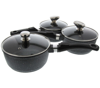Set med 3 Pradel Excellence Onda 16/18/20cm induktionskastruller med alla brännare - 3 avtagbara handtag