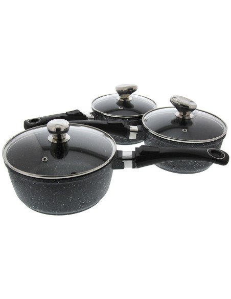 Sett med 3 Pradel Excellence Onda 16/18/20 cm kasseroller med alle brennere/induksjon - 3 avtakbare håndtak