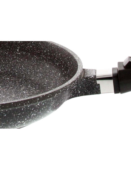 Pradel Excellence Premium gjutjärnsstekpanna 28cm i stenformat för alla brännare/ induktion