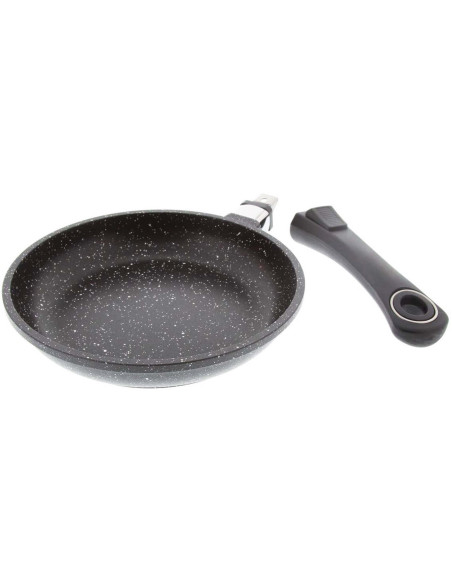 Pradel Excellence Premium gjutjärnsstekpanna 20cm i stenformat för alla brännare/ induktion