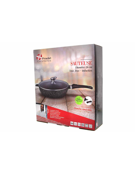 Pradel Excellence Premium 28cm stone-style cast-iron sauté pan all burners/ induction