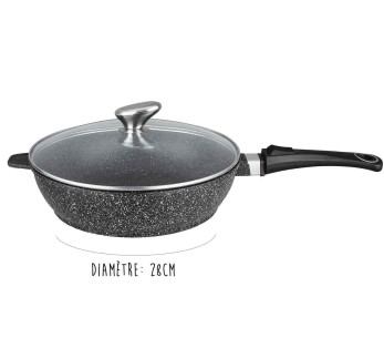 Pradel Excellence Premium 28cm gjutjärnspanna i stenstil för alla brännare/induktion