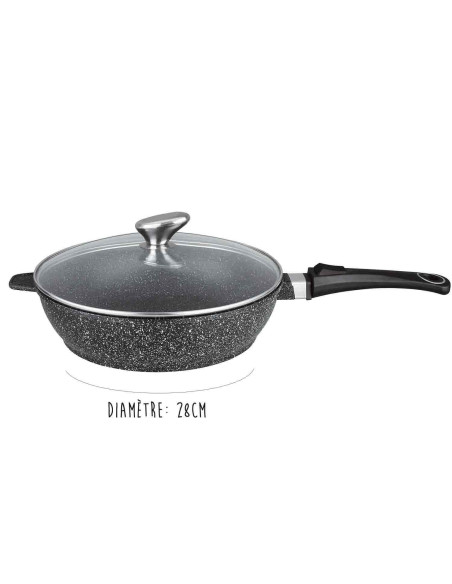 Pradel Excellence Premium 28 cm sauterpande af støbejern i stenstil til alle brændere/induktion