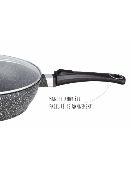 Pradel Excellence Premium 28 cm sauterpande af støbejern i stenstil til alle brændere/induktion
