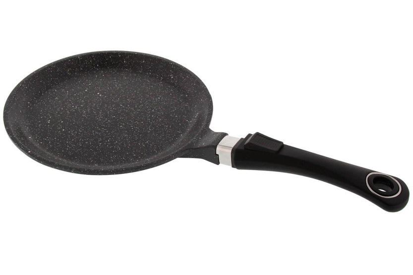 Pradel Excellence Premium 24 cm pannkakspanna i gjutjärn med stenform för alla brännare/ induktion