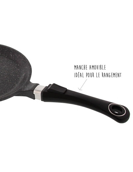 Pradel Excellence Premium 24cm sartén de hierro fundido estilo piedra todos los quemadores/ inducción
