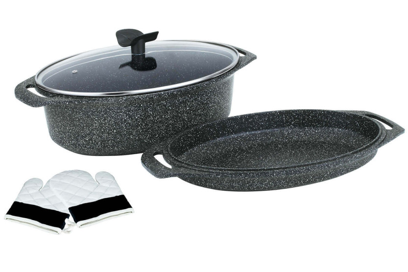 Pradel Excellence Premium 5-delt gryde 39,5 x 28,5 cm med steneffekt og induktion