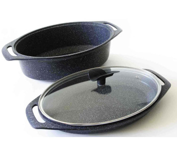 Panela de indução Pradel Excellence Premium de 5 peças 39,5 x 28,5 cm com efeito de pedra 2