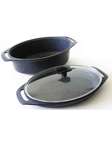 Pradel Excellence Premium 5-delt 39,5 x 28,5 cm steineffekt all-ring/ induksjonskasserolle