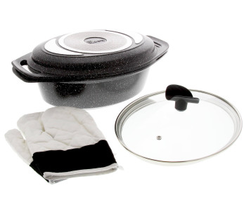 Panela de indução Pradel Excellence Premium de 3 peças 33,5 x 25 cm com efeito de pedra 2