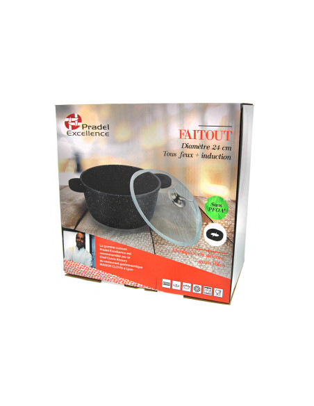 Caçarola de pedra em ferro fundido Pradel Excellence Premium 24cm todos os queimadores/indução