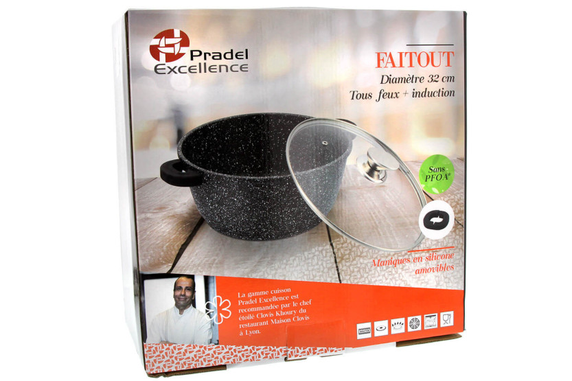 Pradel Excellence Premium 32cm gjutjärnsgryta i sten alla brännare/ induktion