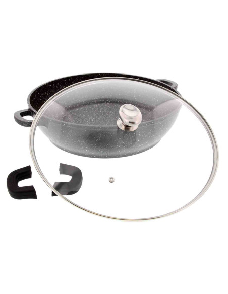 Panela eléctrica de ferro fundido Pradel Excellence Premium 24cm estilo pedra todos os queimadores / indução