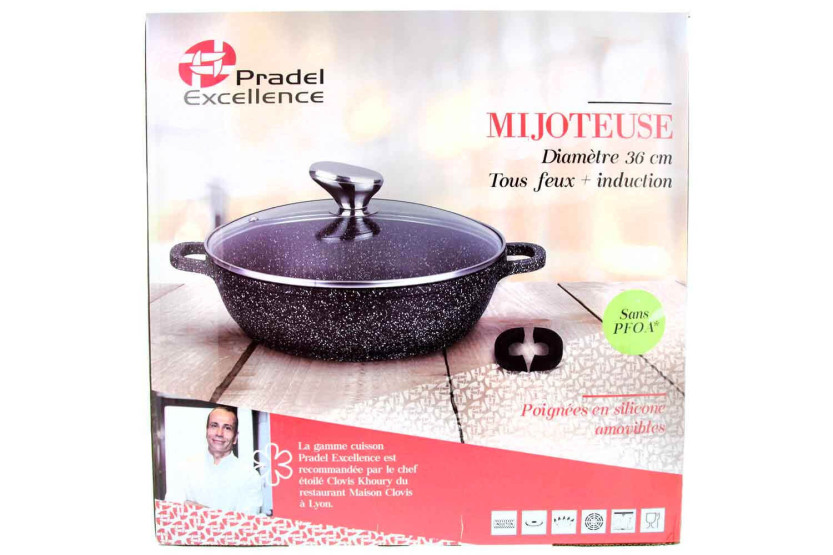 Pradel Excellence Premium 36cm olla de hierro fundido estilo piedra todos los quemadores/inducción