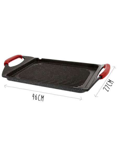 Pradel Excellence Premium støbejernsplade 46 x 27 cm i stenstil til alle brændere / induktion
