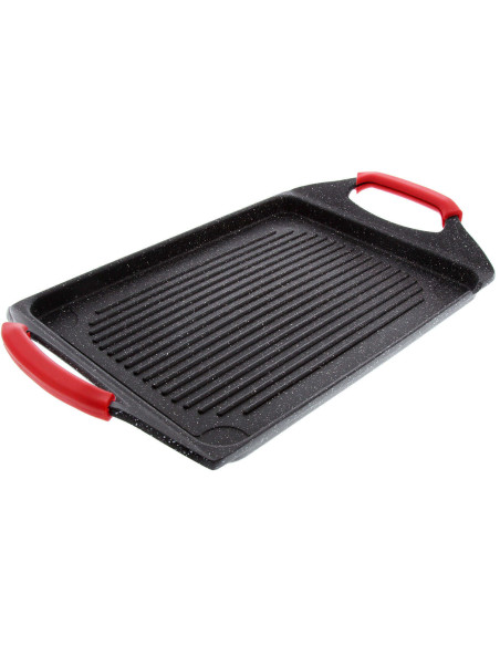 Pradel Excellence Premium plancha de hierro fundido 46 x 27 cm estilo piedra todos los quemadores / inducción