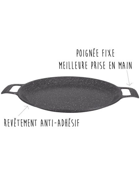 Pradel Excellence Premium 32 cm støbejernspizzaform i stenstil til alle brændere/induktion
