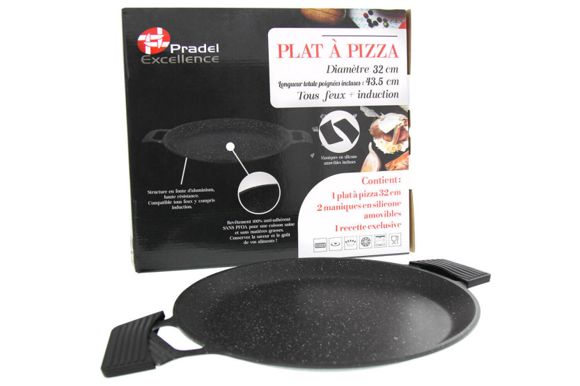Pradel Excellence Premium 32cm stone-style cast-iron pizza pan all burners/induction